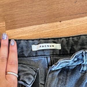 PacSun dark wash, high rise,  ripped jeans